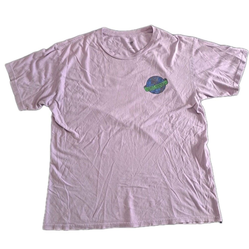 Obey Quality Dissent T-Shirt Men’s Large Purple Earth Logo Graphic Worldwide Tee